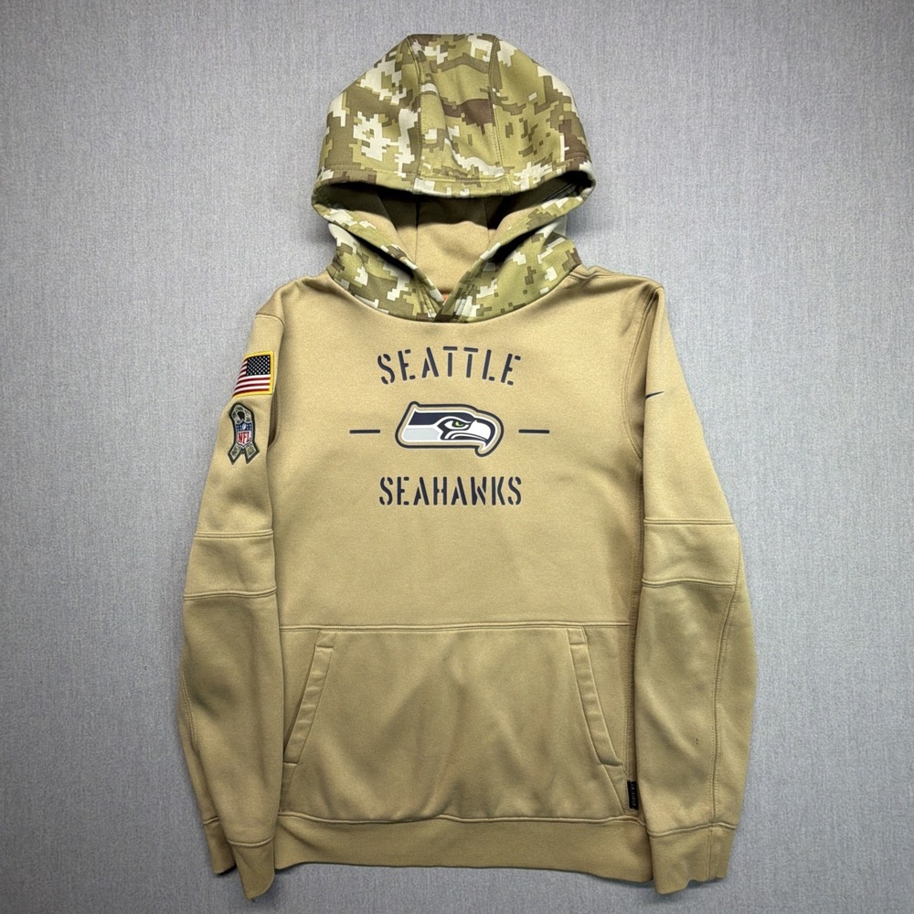 New Nike Seattle Seahawks Hoodie On Field Salute to Service Brown S / M